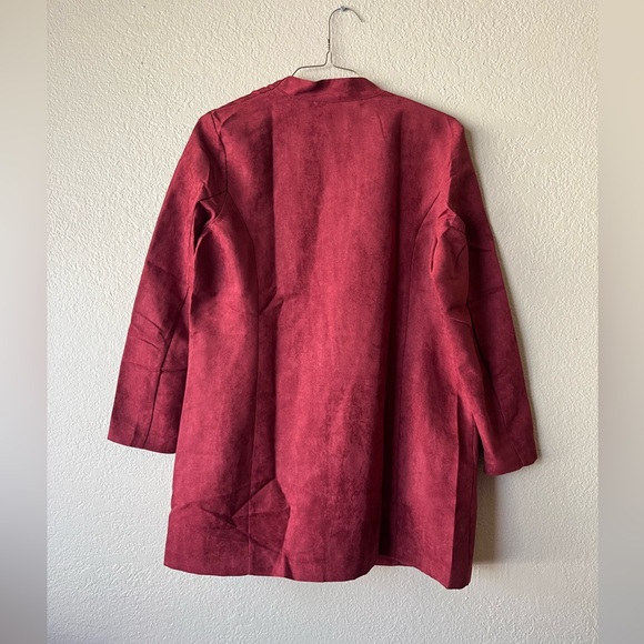 Draper’s & Damon’s Petites Micro Suede Topper Blazer Rust Large Disco 70's - Picture 10 of 10